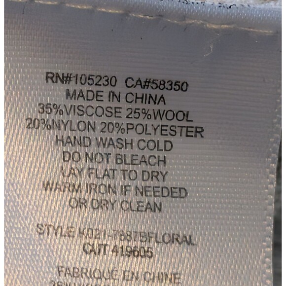 Joie Size M Sweater Eloisa Floral Print Knit Oatmeal Wool Blend Soft Casual - Picture 8 of 9